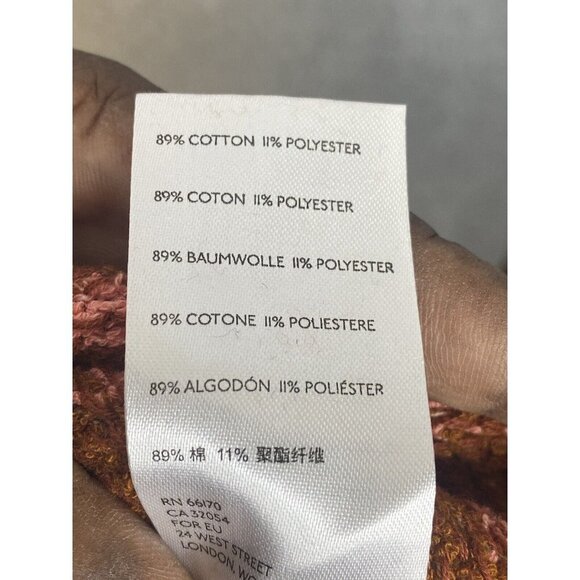 Free People Bardot Stripe Boho Cropped Long Sleeve Sweater Brown Motif Small - Picture 7 of 10